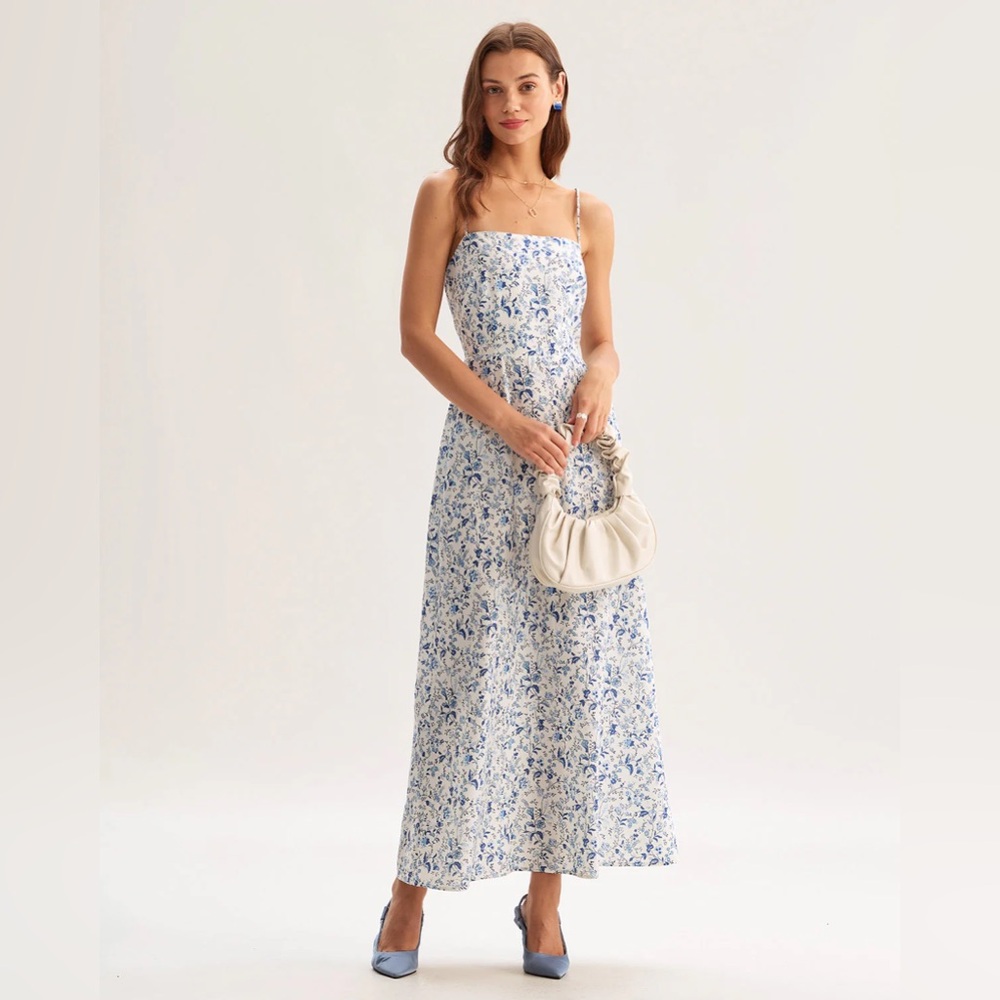 Rihoas Blue Floral Slip Maxi Dress - Picture 3 of 7